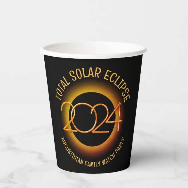 Personalised 2024 TOTAL SOLAR ECLIPSE Paper Cups (Front)