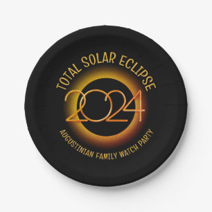 Personalised 2024 TOTAL SOLAR ECLIPSE Paper Plate