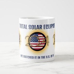 Personalised 2024 TOTAL SOLAR ECLIPSE USA Large Coffee Mug
