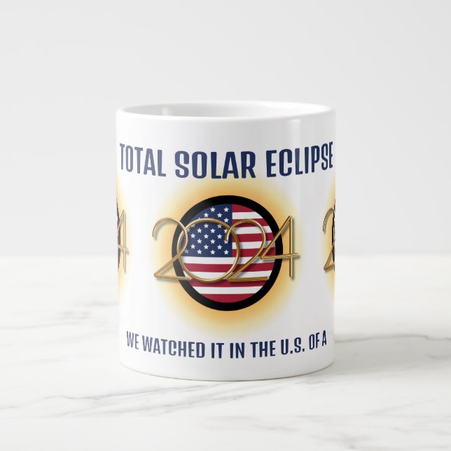 Personalised 2024 TOTAL SOLAR ECLIPSE USA Large Coffee Mug (Front)