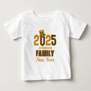 Personalised 2025 Family Name Happy New Year Baby T-Shirt
