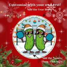 Personalised 2025 Pickleball Christmas Ornament