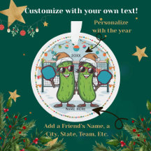 Personalised 2025 Pickleball Christmas Ornament