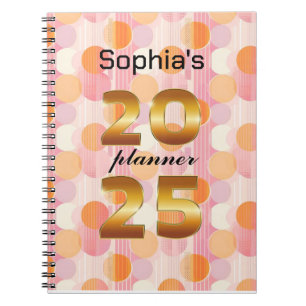 Personalised 2025 Planner with Soft Pastel Colours Notebook