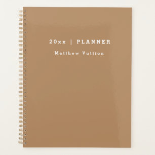 Personalised 2026 Brown Weekly Monthly Planner