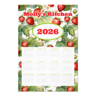 Personalised 2026 Strawberries Calendar Photo Print