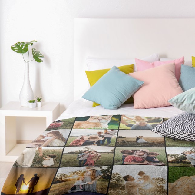 Personalised 20 Photo Collage Fleece Blanket (Creator Uploaded)