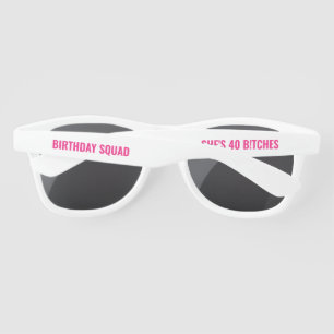 Personalised 20th 30th 40th 50th Birthday Squad Sunglasses