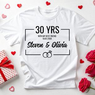 Personalised 20th 30th Anniversary Wedding Couples T-Shirt