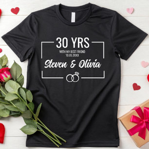 Personalised 20th 30th Anniversary Wedding Couples T-Shirt