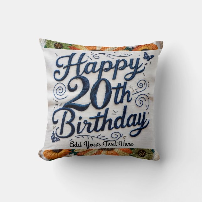 Personalised 20th Birthday  Gifts Throw Pillow! Cushion (Front)