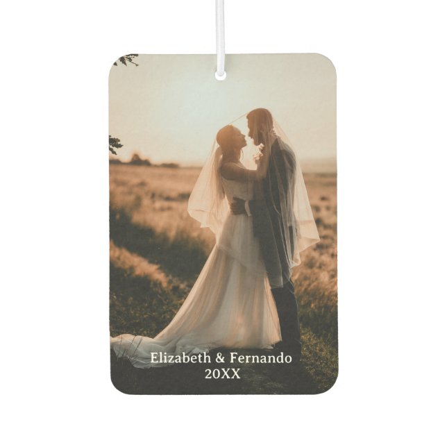 Personalised 20XX Just Married Couple Car Air Freshener (Front)