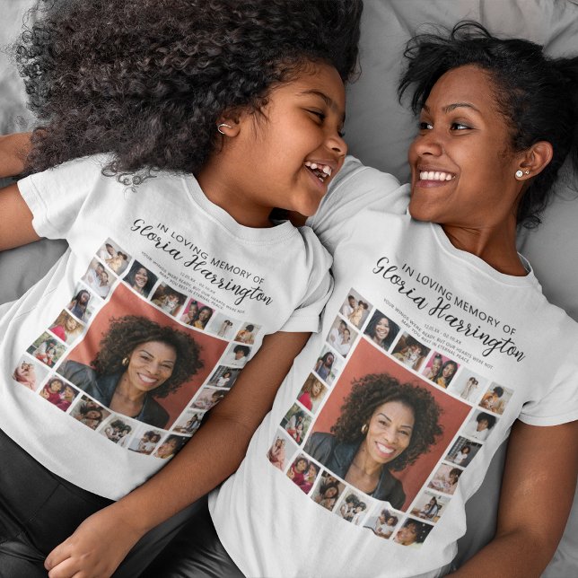 Personalised 21 Photo Collage Memorial T-Shirt (Creator Uploaded)