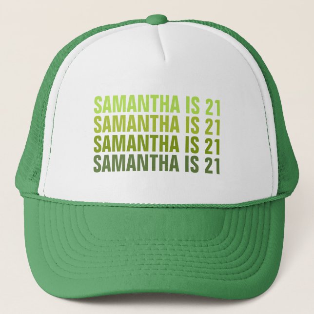Personalised 21st 30th 40th 50th 60th 70 Birthday Trucker Hat (Front)
