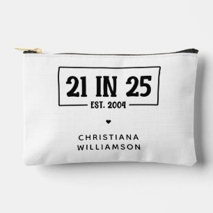 Personalised 21st Birthday 21 IN 25 Est 2004 Accessory Pouch