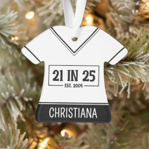 Personalised 21st Birthday 21 IN 25 Est 2004 Ornament