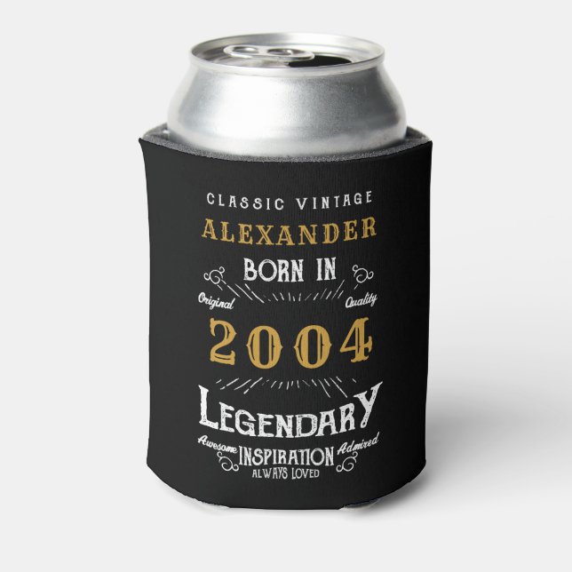 Personalised 21st Birthday Add Name Year Legendary Can Cooler (Can Back)