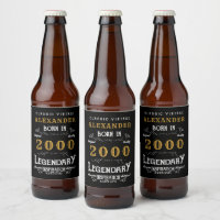 Personalised 21st Birthday Born 2000 Vintage Black