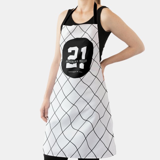 Personalised 21st Birthday Modern and Elegant   Apron (Insitu)