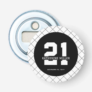 Personalised 21st Birthday Modern and Elegant Bottle Opener