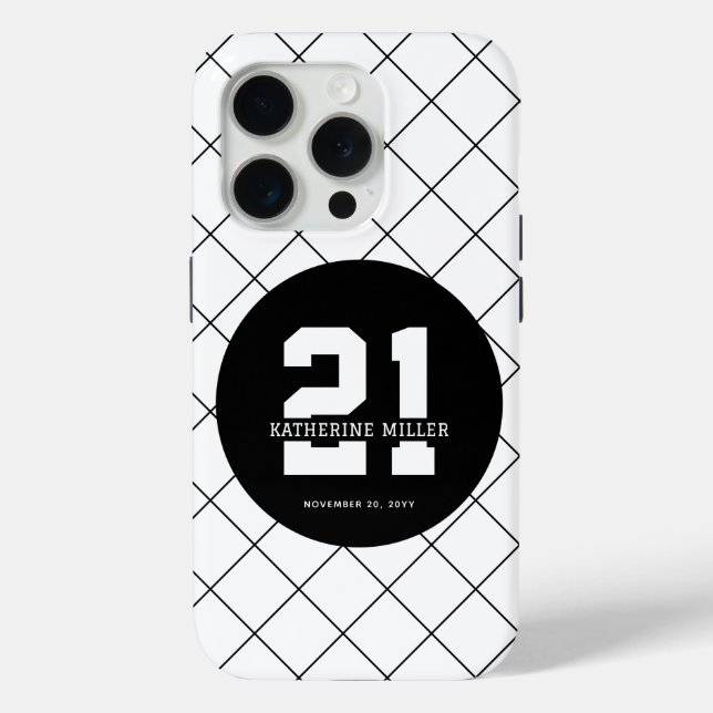 Personalised 21st Birthday Modern and Elegant   Case-Mate iPhone Case (Back)