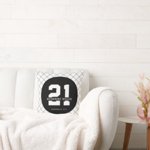Personalised 21st Birthday Modern and Elegant Cushion