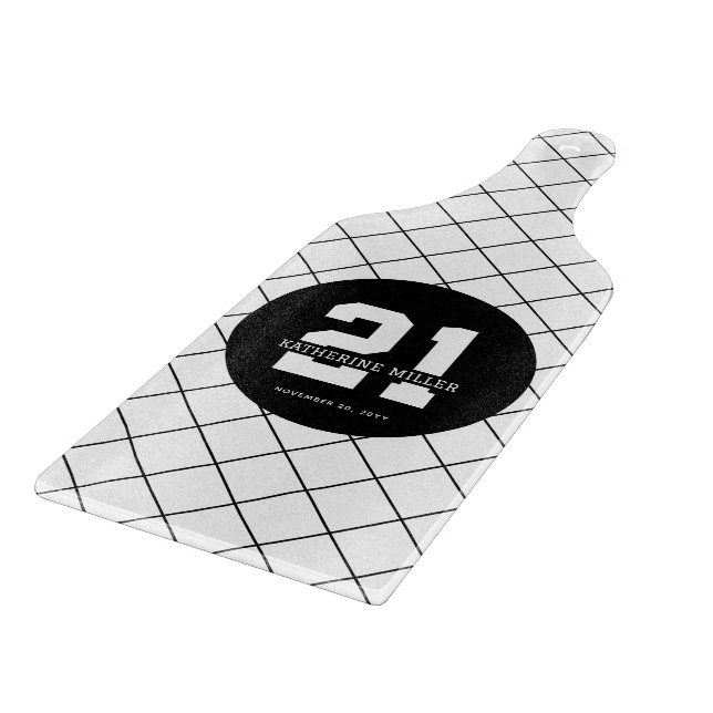 Personalised 21st Birthday Modern and Elegant   Cutting Board (Corner)