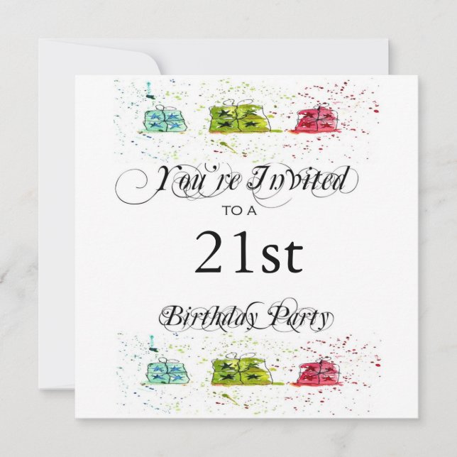 Personalised 21st Birthday Party Invitations (Front)