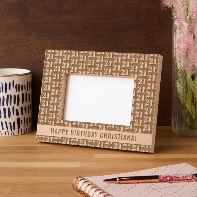 Personalised 21st Birthday Turning 21 Gift Etched Frames (Left)