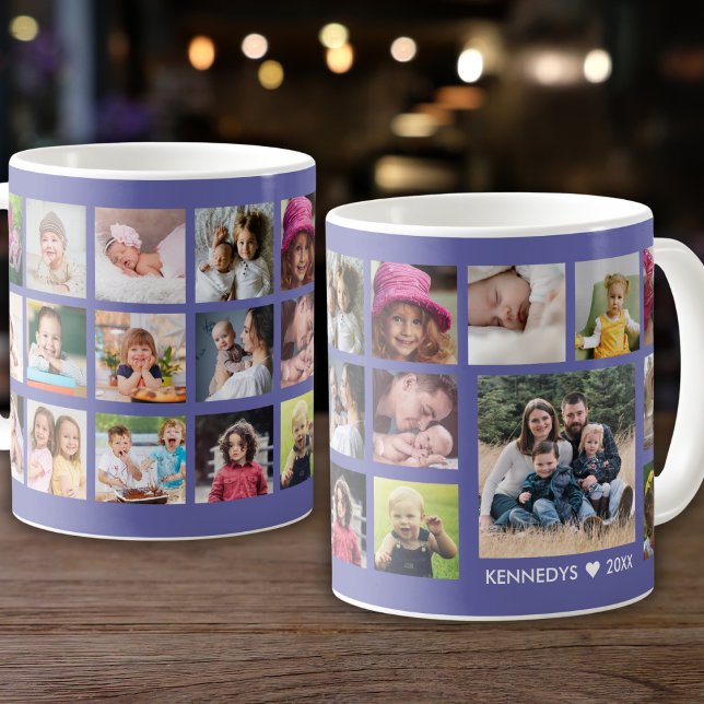 Personalised 22 Photo Collage Family Name   Coffee Mug (Creator Uploaded)