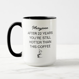 Personalised 22 Year Anniversary Coffee Mug
