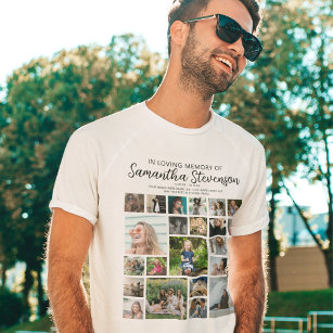 Personalised 24 Photo Collage Memorial T-Shirt