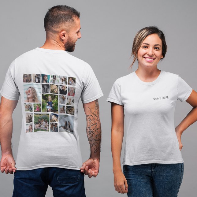 Personalised 24 Photo Collage T-Shirt (Creator Uploaded)