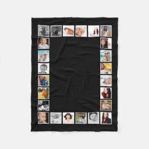 Personalised 24 Photo DIY Custom Photo Collage Fleece Blanket