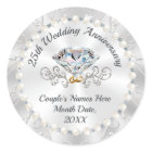 Personalised 25th Anniversary Party Favour Sticker