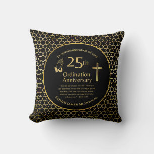 Personalised 25th Ordination Anniversary Priest Th Cushion