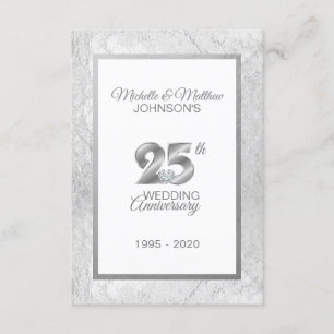 Personalised 25th Silver Wedding Anniversary Invitation