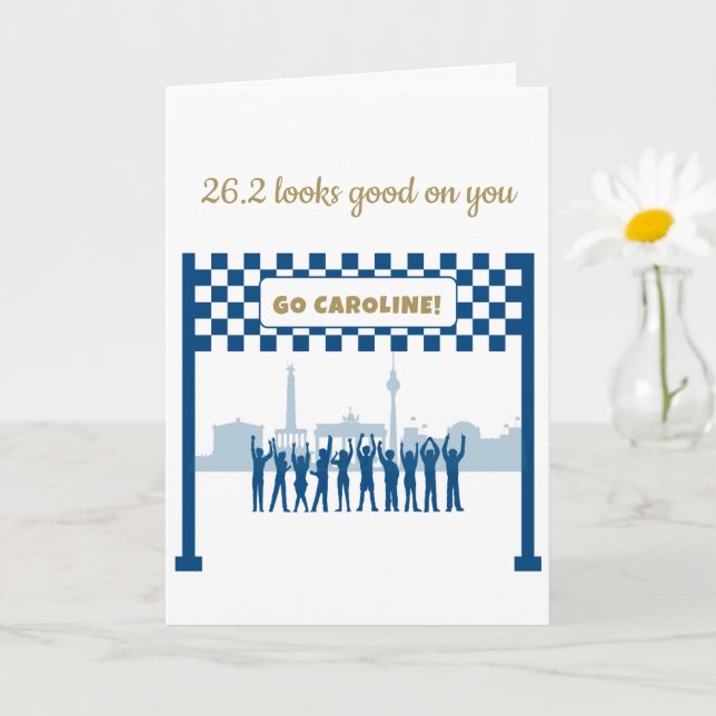 Personalised 26.2 Berlin Germany Marathon Congrats Card (Small Plant)