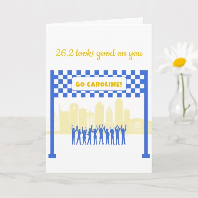Personalised 26.2 Boston Marathon Run Congrats  Card (Small Plant)