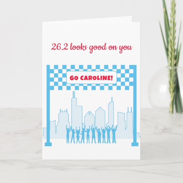 Personalised 26.2 Chicago Marathon Run Congrats  Card (Front)