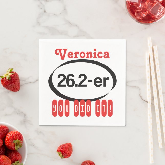 Personalised 26.2-er © Marathoner Funny Marathon Napkin (Insitu)