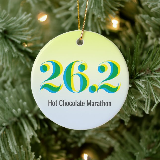 Personalised 26.2 Marathon Running Photo Ceramic Ornament (Tree)