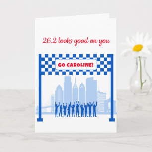 Personalised 26.2 Philadelphia Marathon Congrats Card