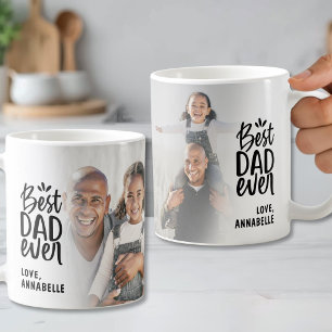 Personalised 2 Photo Best Dad Ever Coffee Mug