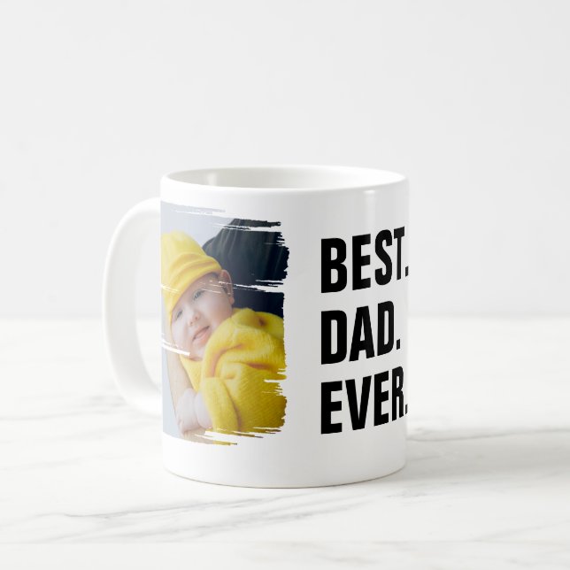 Personalised 2 Photo Best Dad Ever Fathers Day Coffee Mug (Front Left)