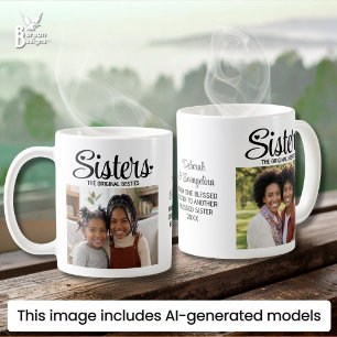 Personalised 2 Photo Besties BEST SISTERS Coffee Mug