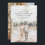 Personalised 2 Photo Chic Calligraphy Wedding  Invitation<br><div class="desc">Personalised 2 Photo Chic Calligraphy Wedding Invitation.</div>