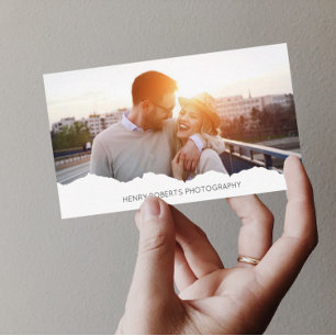 Personalised 2 Photo Elegant Photographer Business Card