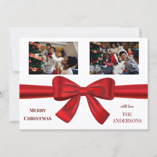 Personalised 2 photo family Christmas  Holiday Card