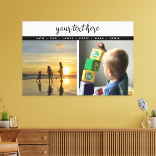 Personalised 2 Photo Family Love Memories Canvas Print